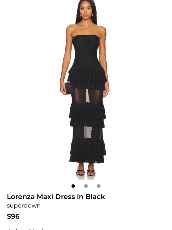 REVOLVE Dresses & Skirts - REVOLVE Strapless Black Ruffle Maxi Dress